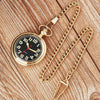 Whodoit Gold Shiny Arabic Numeral Men's Quartz Pocket Watch, Pocket Watches Gift Quartz Movement for Men with Chain-Gold