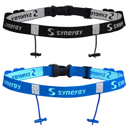 Synergy Running/Triathlon Race Day Number Belt 2-Pack (Black/Blue 2-Pack)
