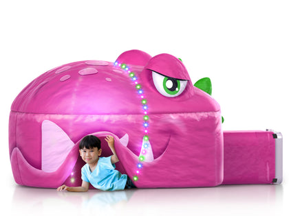 Light-Up Air Tent, Inflatable Blow Up Tent - 30 Seconds Setup - Kids Toys, Age 3 4 5 6 7 8 Years Old - Fort Building - Birthday Gift Idea for Boys and Girls Ages 4-6, Dinosaur Toys