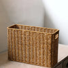 Angoily Magazine Storage Baske Seagrass Woven File Holder Narrow Place Storage Holder Book Wicker Basket Storage Basket Bin for Home Office Desk