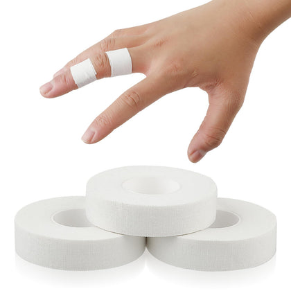 COMNICO 3 Rolls Finger Tape White Extra Strong 0.6-Inch x 32-feet Athletic Tape for Fingers Feet Sweat Volleyball Finger Tape for Outdoor Sports Climbing Football