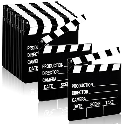 Movie Film Clap Board Halloween Party Props 7 x 8 Inch Cardboard Movie Clapboard Movie Directors Clapper Writable Cut Action Scene Board Movie Night Centerpiece for Movies Films Photo Props (20 Pcs)