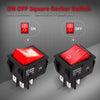 DaierTek 30A 250V KCD2 KCD4 Rocker Switch DPST 4 Pin Red Lighted 120V Rocker Toggle Switch ON Off Heavy Duty T125-3Pack