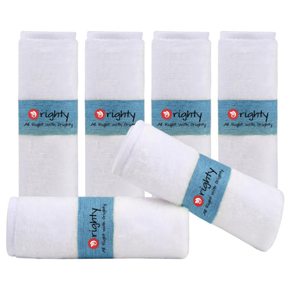 Orighty Baby Washcloths 6 Pack, Ultra Soft Flannel for Delicate Skin, Baby Wash Cloths for Newborns & Infants, Multi-Purpose Baby Bath Towels, Face Towels, Face Cloths, Baby Registry as Shower (White)