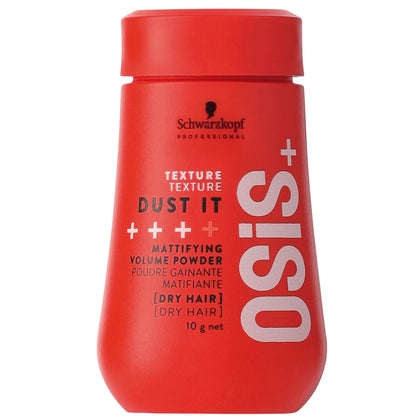 OSiS+ Dust It - Mattifying Volume Powder - long-lasting Hold, Strong Control and Separation - Matte Effect Texturizer Product for Wild Hair Styling and Volumizing, 0.35 oz