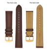 BISONSTRAP Vintage Watch Straps with Gold Buckle, Leather Replacement Band 18mm (Dark Brown)