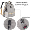 Breast Pump Backpack - Cooler and Moistureproof Bag Double Layer for Mother Outdoor Working Backpack with USB Charging Port, Large (Grey)