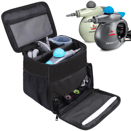 Adjustable Compartments Carry Bag Compatible with Bissell SteamShot Hard Surface Steam Cleaner 39N7V/39N7A,Travel Hand Bag with Extra Pockets for Accessories