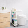 Lifewit Slim Storage Cart, Laundry Room Organization, Wide 6.3'', 3 Tier Shelf Organizer Rack Unit with Wheels for Bathroom Kitchen Small Dorm Narrow Space, White