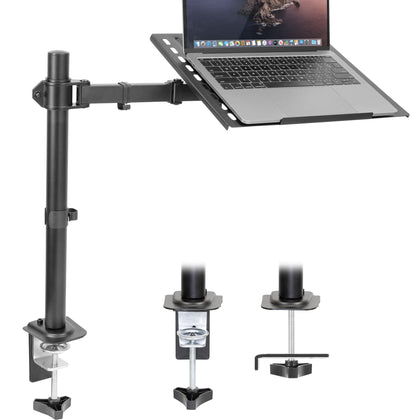 Mount-It! Laptop Desk Mount | Full Motion Laptop Arm with Vented Tray | Clamp and Grommet Base