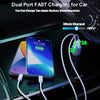 [Apple MFi Certified] iPhone Fast Car Charger, Veetone 48W Dual Port USB C Power Delivery All Metal Car Adapter with 2 Pack Lightning Cable, PD/QC 3.0 Type C Rapid Car Charging for iPhone/iPad/Airpods