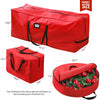 3 Pack Christmas Tree Storage Bag, for 7.5 Ft Artificial Trees up, Durable Waterproof With Reinforced Carrying Handles, Xmas Holiday Garland Bag Storage Case (7.5 Ft, Red)
