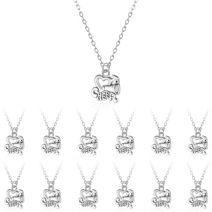 Inbagi 12 Pcs Sport Theme Necklace Gifts for Girls Bulk Softball Cheer Baseball Volleyball Necklace Jewelry for Team Accessories Player Party Favors(Cheerleader)