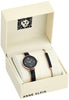 Anne Klein Women's Genuine Diamond Dial Rose Gold-Tone and Black Bangle Watch with Bracelet Set, AK/3620BKST