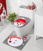Luxspire Christmas Toilet Seat Cover and Rug Set of 4, Christmas Bathroom Decoration Set, Snowman Toilet Lid Cover, Toilet Rug, Toilet Tank Lid Cover, Tissue Box Cover, Home Decor