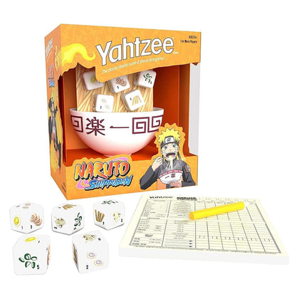 USAOPOLY YAHTZEE: Naruto Shippuden | Collectible Ramen Bowl Dice Cup | Classic Dice Game Based on Anime Show | Great for Family Night | Officially-Licensed Game & Merchandise