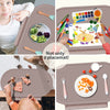 Silicone Placemat for Baby, Silicone Baby Toddlers Non-Slip Tablemats Stain Resistant Anti-Skid Reusable Dishwasher Safe Table Mats, Portable Food Mat Travel, Gray