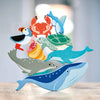Tender Leaf Toys Coastal Creatures - 8 Wooden Ocean Animal Figurines with a Display Shelf - Classic Toy for Pretend Play - Develops Creative & Imaginative Skills - Learning Role Play - Ages 3+ Years