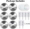 Fermentation Lids, 6 Set Fermentation Kit for Wide Mouth Jars, 6 Stainless Steel Fermenting Lids with 6 Silicone Grommets, 6 Airlocks, 6 Silicone Rings(Jars Not Included)