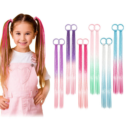 Dreamlover Colored Hair Extensions for Kids, Braided Ponytail Extension, Hair Accessories for Girls, Crazy Hair Day Accessories, 12 Pieces
