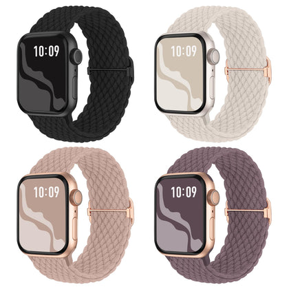 Braided Stretchy Solo Loop Compatible for Apple Watch Band 38mm 40mm 41mm 42mm 44mm 45mm 49mm for Women Men, Nylon Elastic Straps Wristbands for iWatch Series 8 7 6 SE 5 4 3 2 1 Ultra, 4Packs