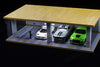 1/24 Scale Die-cast Car Garage Display Case with Clear Acrylic Cover and LED Lighting for 4 Parking Space (1:24-4 Parking 2A)