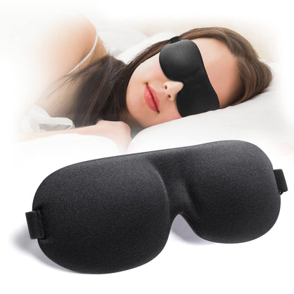 NEWVANGA Sleep Mask for Back and Side Sleeper, 100% Block Out Light, Eye Mask Sleeping of 3D Night Blindfold, Ultralight Travel Eye Cover