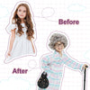 FAYBOX Old Lady Wig Costume for Kids,100 Days of School Costume for Girls,Grandma Granny Costume Wig for Halloween Cosplay5-7