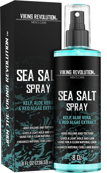 Viking Revolution Sea Salt Spray for Hair Men - Texturizing with Kelp, Aloe Vera & Red Algae Extract Surf to Add Volume and Texture Beach 8oz