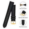 BISONSTRAP Vintage Watch Straps with Gold Buckle, Leather Replacement Band 14mm (Black)