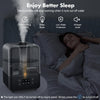 Humidifiers for Bedroom, Cool Mist Humidifiers for Large Room Home Baby, 5L Top Fill Ultrasonic Air Humidifier Quiet for Plants with Remote Control, Essential Oil Diffuser, Rotatable Nozzle - Black