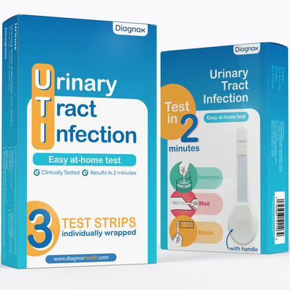 Urinary Tract Infection Urine Test Strips | UTI Test Strips for Women & Men | High Precision Leukocyte and Nitrite Testing at Home | Individually Packed and Bigger Strip (3 Pack)