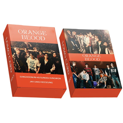 ENHYPEN Photocard 55pcs Enhypen Orange Blood Album Photocard Kpop Enhypen Lomo Card Orange Blood Photo Card Collection Decorations Gift for Fans Daughter