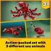 LEGO Creator 3 in 1 Sunken Treasure Mission Submarine Toy, Underwater Creatures Transform from Octopus tp Lobster to Manta Ray, Fun Sea Animal Figures, 31130