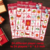 V-Opitos Large Size Christmas Bingo Game Cards, 6 * 8.5 Inch - 24 Players - Christmas Party Games for Kids and Adults, Xmas Bingo Card for Family/Class/Group Activities