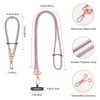 MoKo Crossbody Phone Lanyard, Adjustable Cell Phone Lanyard, Premium 8mm Thick Rope Mobile Phone Lanyard for iPhone, Samsung,and More | Phone Neck Strap×1, Wrist Strapx1, Lanyard Patch×2 Rose Gold