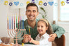 Dripless Hanukkah Candles, Multicolored Striped Deluxe Tapered Decorations, Chanukkah Menorah Candles for All 8 Nights of Chanukah (Single-Pack)