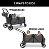 Jeep Sport All-Terrain Stroller Wagon by Delta Children - Includes Canopy, Parent Organizer, Adjustable Handlebar, Snack Tray & Cup Holders, Grey/Olive Green