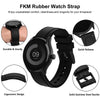 WOCCI 22mm Hevea Watch Band, FKM Rubber (Not Silicone), Quick Release Replacement Strap for Men, Black Buckle (Black)