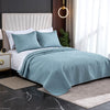 Oversized King Bedspreads 128x120 Lightweight Quilt Set for Extra Tall Wide King or Cal King Bed Includes 1 Quilt 2 Pillow Shams Blue