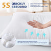 HomeMate Bed Pillows for Sleeping - Queen Size(20''x28'') Set of 2 Allergy Friendly Microfiber Shell Fluffy Down Alternative Filling Breathable Pillow Suitable Back Stomach or Side Sleepers, White