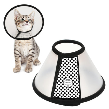 Depets Adjustable Recovery Pet Cone E-Collar for Cats Puppy Rabbit, Plastic Elizabeth Protective Collar Wound Healing Practical Neck Cover, Small & Medium
