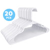 Plastic Hangers 20, 40, 60 Pack - Space Saving Hangers for Clothes - White Plastic Hangers for Neatly Hanging Clothing, Shirts, Jackets, Pants, Laundry, Dresses & More (20 Pack)
