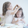 nunukids Wooden Makeup Toy Set Pretend Wood Beauty Salon Toys Toddler Wooden Makeup Kit for Girls 16PC
