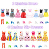 75Pcs Doll Clothes and Accessories Fashion Design kit for 11.5 Inch Doll Dress Up Including 2 Wedding Gown Dresses 1 Fashion Dress 2 Party Dress 8 Mini Dresses 3 Tops and Pants 10 Shoes 6 Necklaces