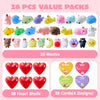 JOYIN 28 Packs Mochi squishy toys with Valentine Cards and Filled Hearts Party Favors for Kids Valentine Gifts Classroom Exchange, Kawaii Stress Relief Toys for Valentine Gift Exchange, Game Prizes