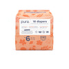 Pura Size 6 Eco-Friendly Diapers, Totally Chlorine Free, Hypoallergenic, Soft Organic Cotton, Sustainable, up to 12 Hours Leak Protection, Allergy UK, 1 Pack of 18 Diapers