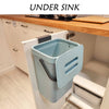 StoneSpace Under Sink Compost Bin Indoor Kitchen Sealed, 3.2 Gallon/12L Compost Bucket for Kitchen, Wall Mounted Small Trash Can with Lid?1 Pack Blue