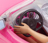 Barbie Car and Doll Set, Sparkly Pink 2-Seater Convertible with Glam Details, Doll in Sundress and Sunglasses