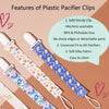 Babeine Floral Pacifier Clips, 6 Pack Pacifier Holder Clips for Boys and Girls Fits for Most Pacifiers Brands, Teether Toys and Gift (Flower)